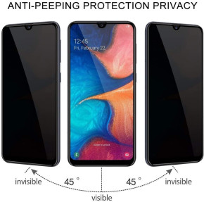 Скрийн протектор от закалено стъкло DIAMOND PRIVACY ANTI-SPY 5D FULL SCREEN Full Glue за Samsung Galaxy A02s A025F / Samsung Galaxy A03S A037F с черен кант 